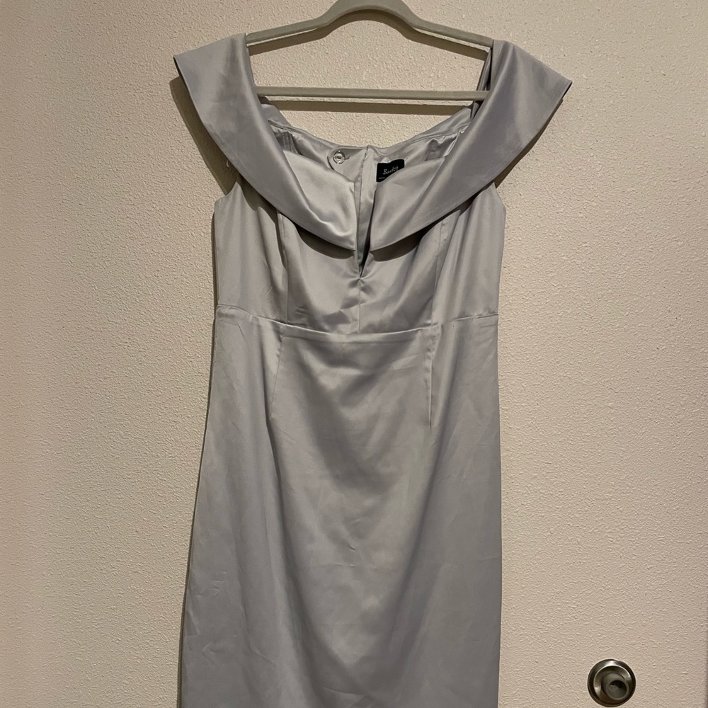 Woman’s light blue/grey evening dress. Size 10/large